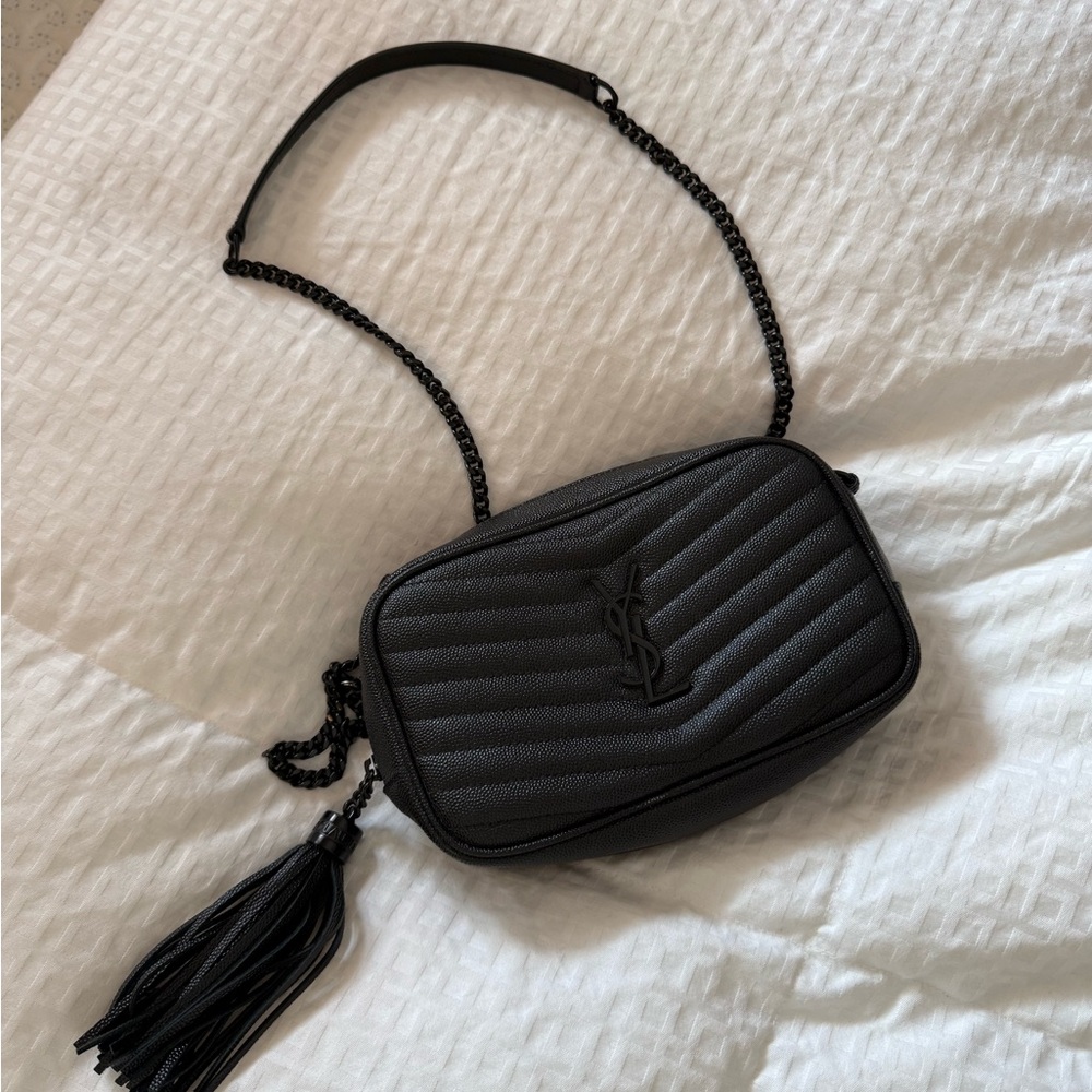 Yves Saint Laurent Black Quilted Crossbody with Tassel